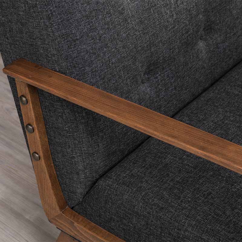 Πολυθρόνα υφασμάτινη χρώμα ανθρακί 3