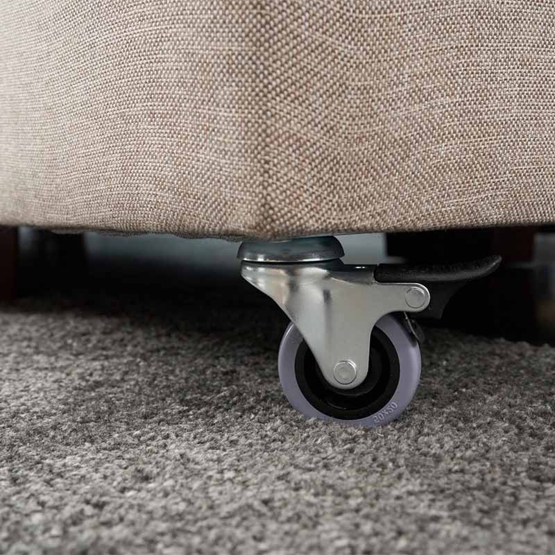 Γωνιακός καναπές - κρεβάτι αριστερή γωνία υφασμάτινος χρώμα κρεμ 6