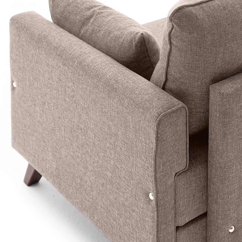 Πολυθρόνα υφασμάτινη χρώμα κρεμ 4