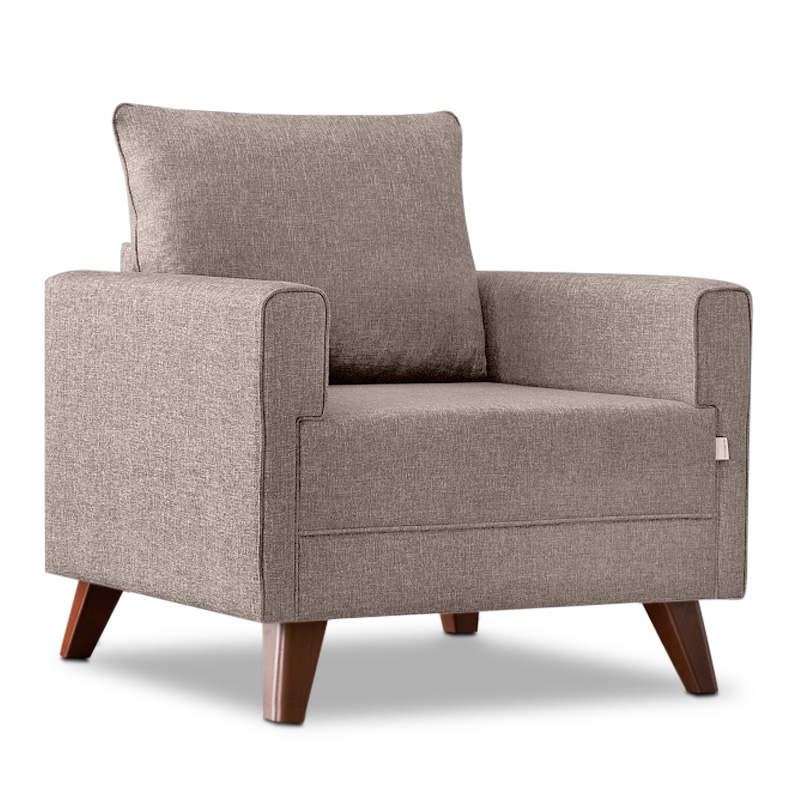 Πολυθρόνα υφασμάτινη χρώμα κρεμ 5