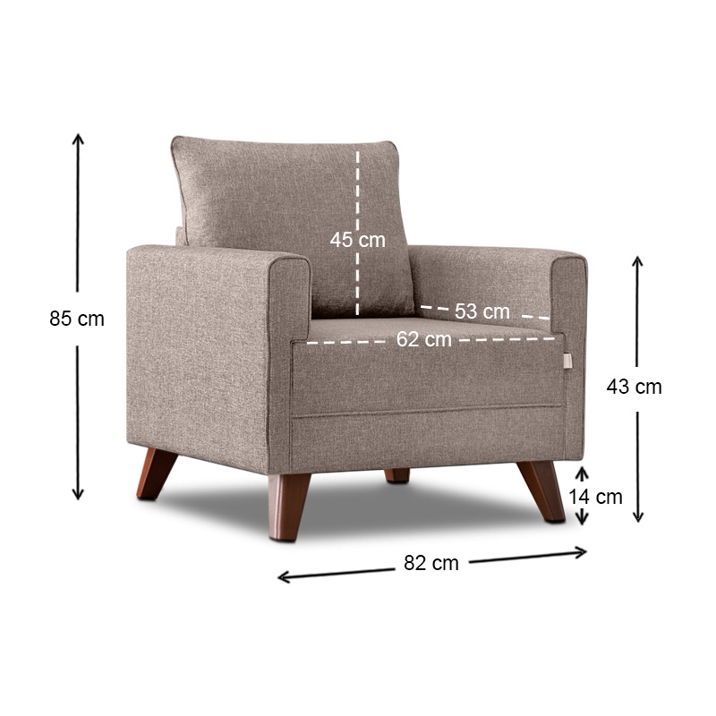 Πολυθρόνα υφασμάτινη χρώμα κρεμ 7