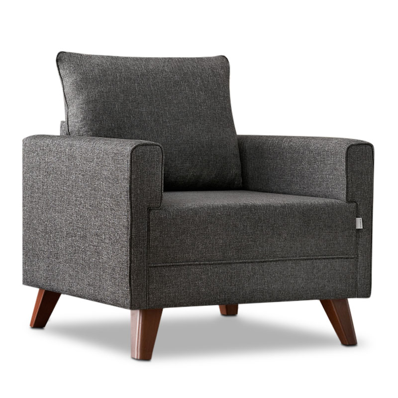 Πολυθρόνα υφασμάτινη χρώμα ανθρακί 5