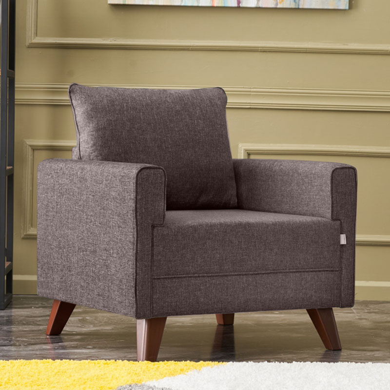 Πολυθρόνα υφασμάτινη χρώμα καφέ