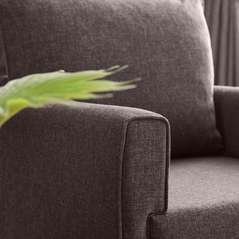 Πολυθρόνα υφασμάτινη χρώμα καφέ 3