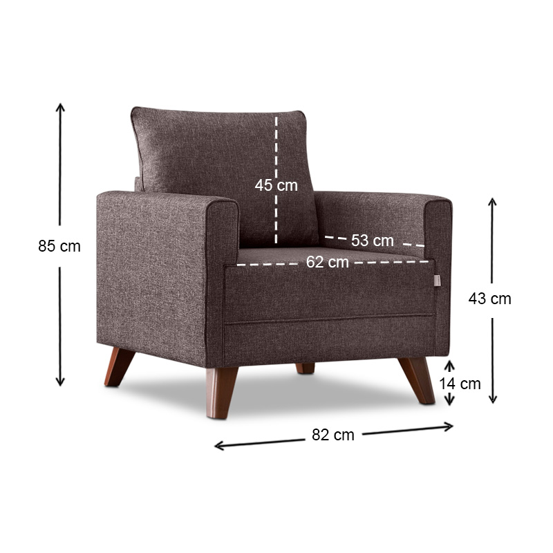 Πολυθρόνα υφασμάτινη χρώμα καφέ 7
