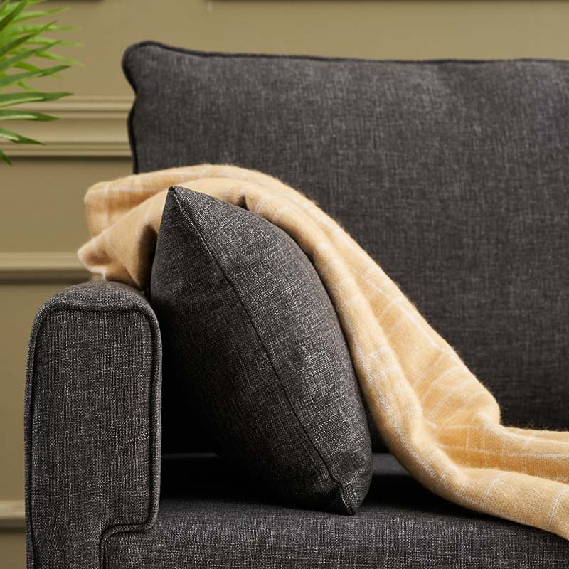 Καναπές τριθέσιος υφασμάτινος χρώμα ανθρακί 3