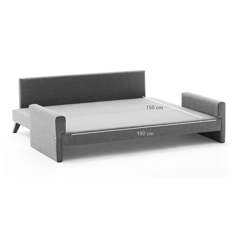 Καναπές - κρεβάτι τριθέσιος υφασμάτινος χρώμα καφέ 8