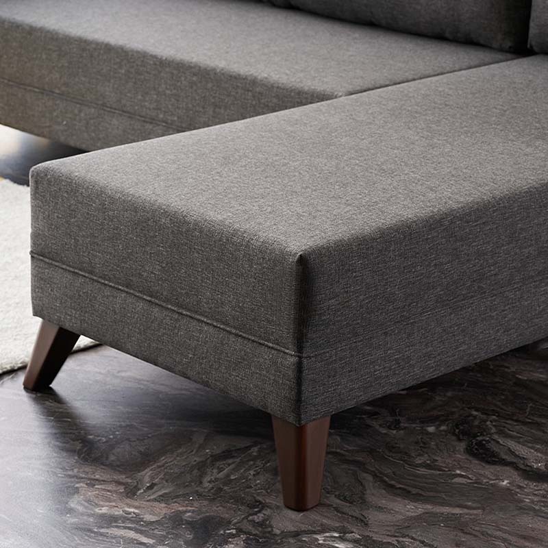 Γωνιακός καναπές δεξιά γωνία υφασμάτινος χρώμα ανθρακί 4