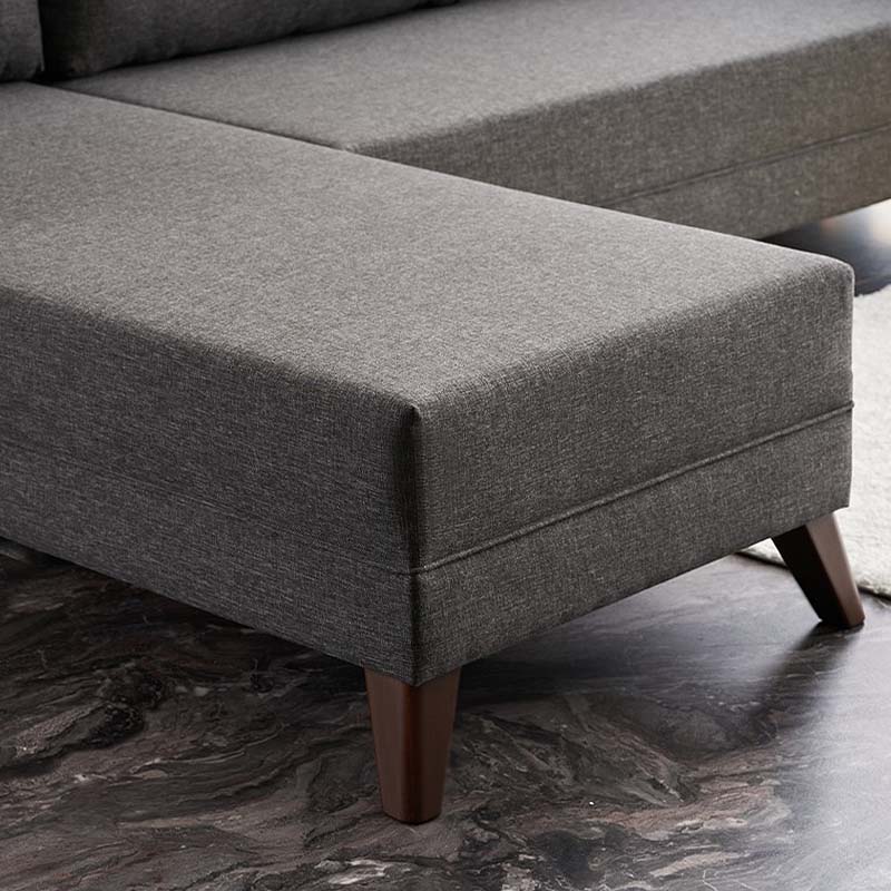 Γωνιακός καναπές αριστερή γωνία υφασμάτινος χρώμα ανθρακί 4