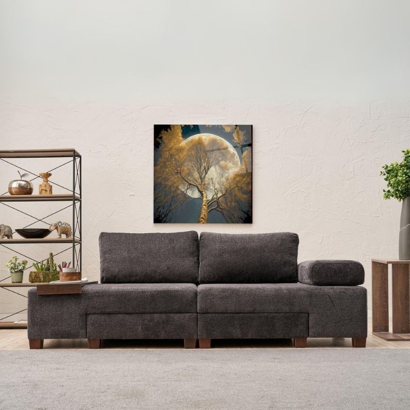 Καναπές - κρεβάτι πολυμορφικός τριθέσιος υφασμάτινος χρώμα ανθρακί 6