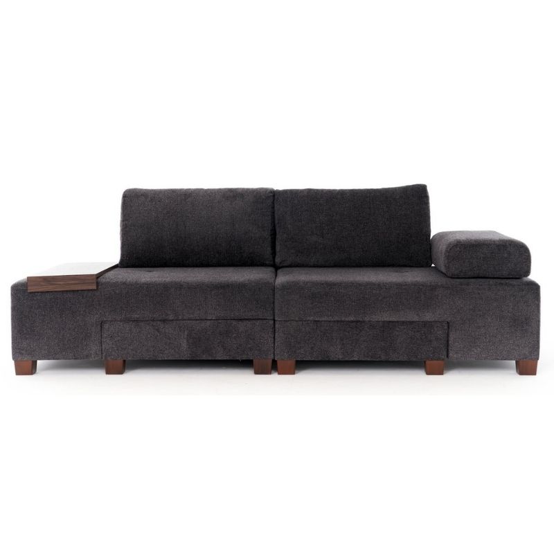 Καναπές - κρεβάτι πολυμορφικός τριθέσιος υφασμάτινος χρώμα ανθρακί 8