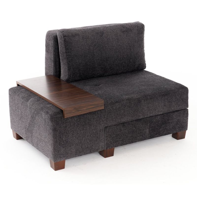 Πολυθρόνα - κρεβάτι υφασμάτινη χρώμα ανθρακί 5