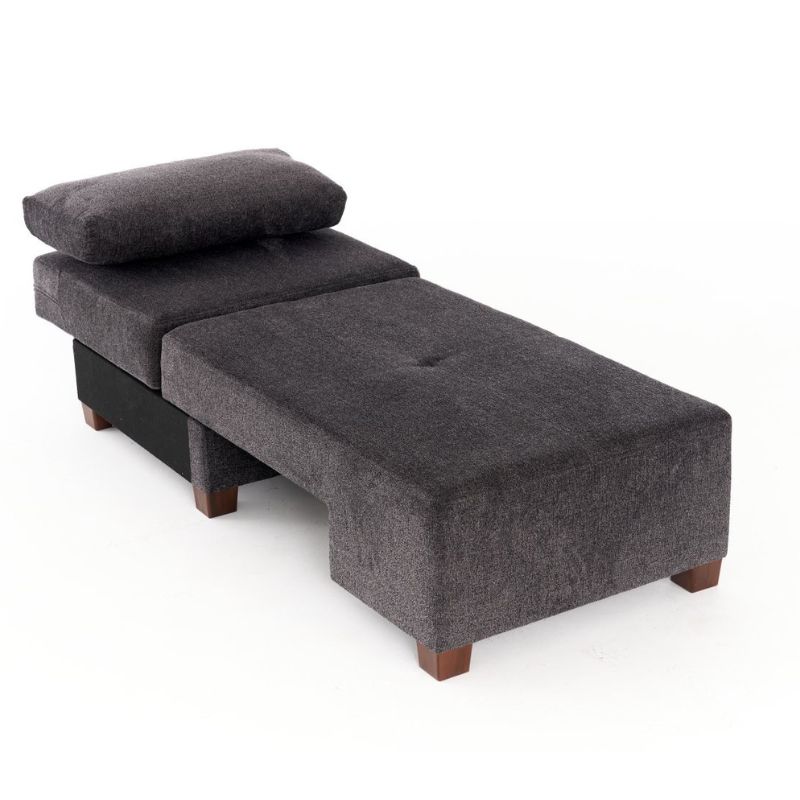 Πολυθρόνα - κρεβάτι υφασμάτινη χρώμα ανθρακί 6