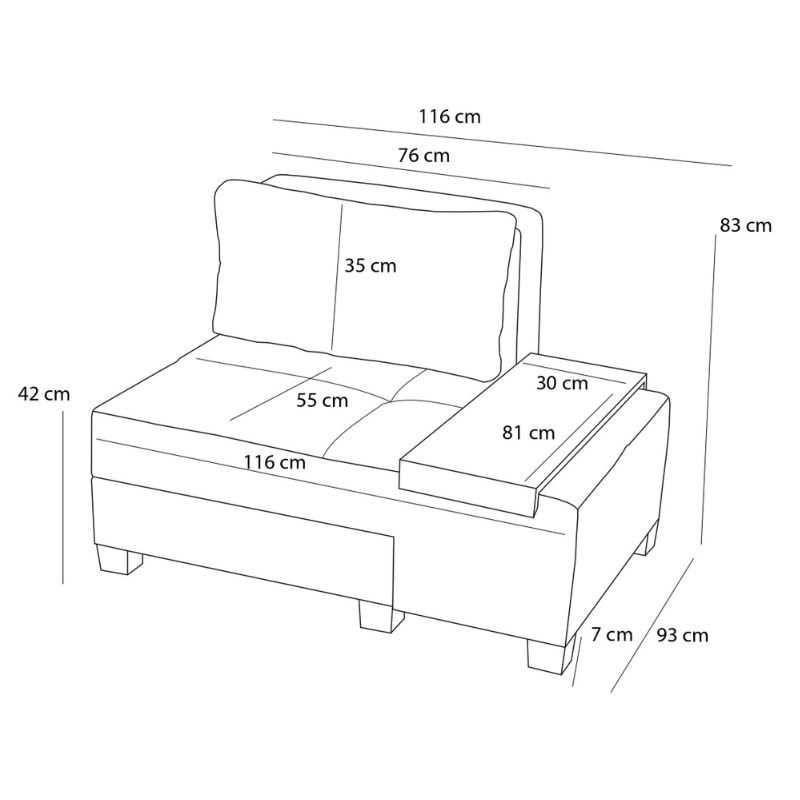 Πολυθρόνα - κρεβάτι υφασμάτινη χρώμα ανθρακί 7