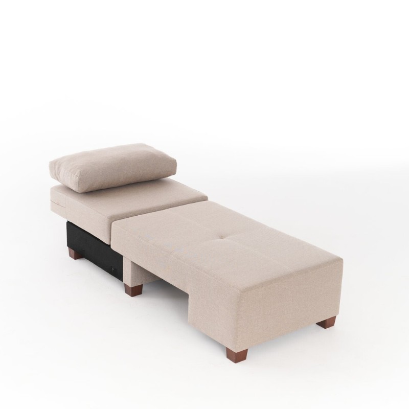 Πολυθρόνα - κρεβάτι υφασμάτινη χρώμα κρεμ 5