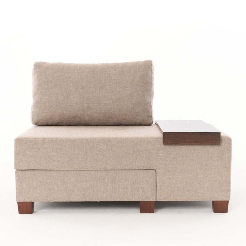 Πολυθρόνα - κρεβάτι υφασμάτινη χρώμα κρεμ 6