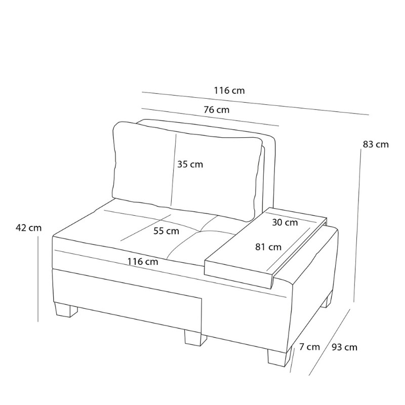 Πολυθρόνα - κρεβάτι υφασμάτινη χρώμα κρεμ 7
